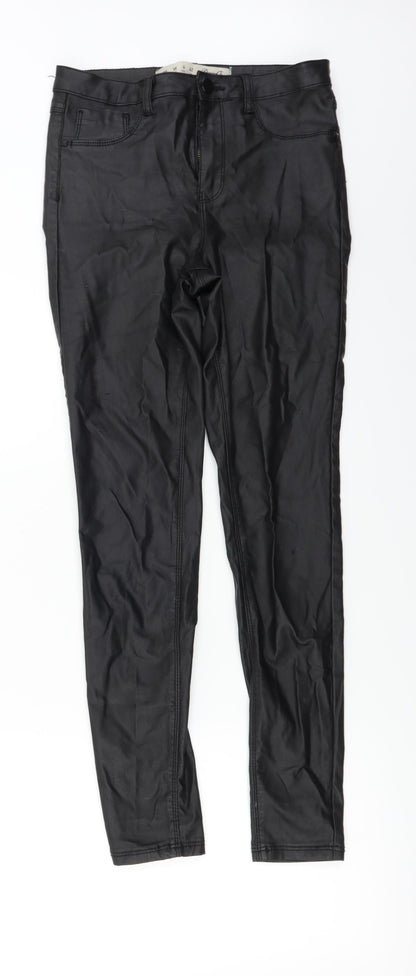 Additional front view of denim co women’s black trousers, size UK 10, 25-inch leg