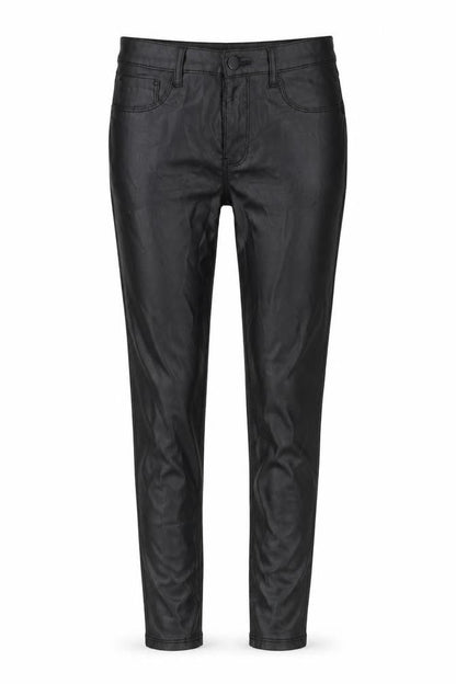 Front view of denim co women’s black trousers, size UK 10, 25-inch leg