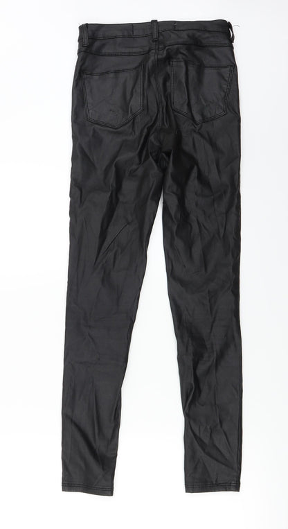 Back view of denim co women’s black trousers, size UK 10, 25-inch leg