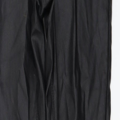 Close-up detail of denim co women’s black trousers, size UK 10, 25-inch leg