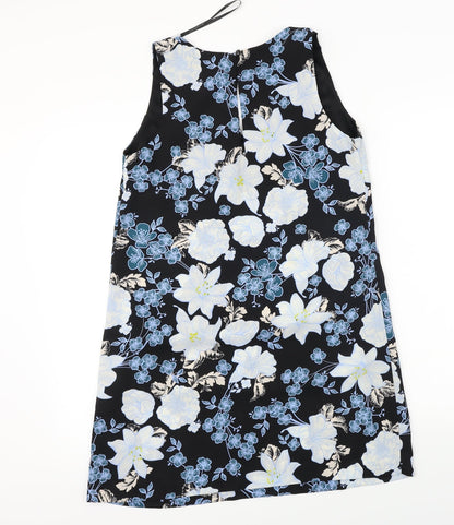 Back view of Atmosphere women’s black floral a-line, size UK 12