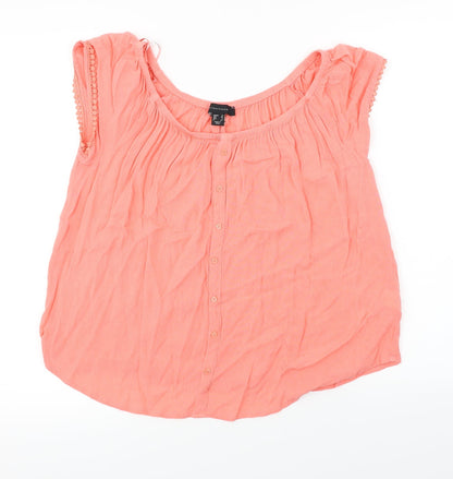 Front view of Atmosphere women’s pink basic blouse, size UK 12
