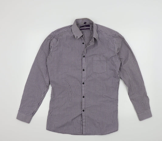 NEXT Mens Purple Check   Button-Up Size 38
