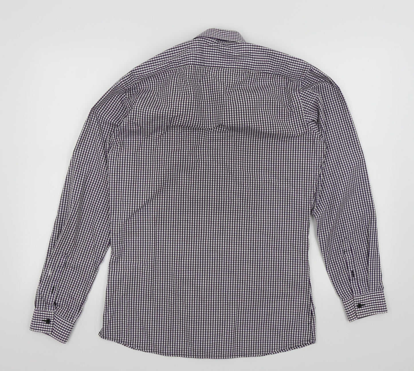 NEXT Mens Purple Check   Button-Up Size 38