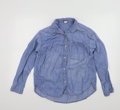 Additional front view of Denim women’s blue basic button-up, size UK 8