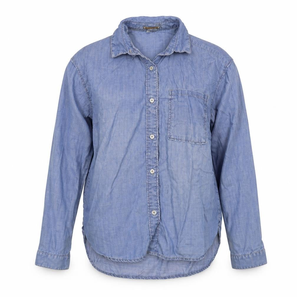 Denim Womens Blue   Basic Button-Up Size 8