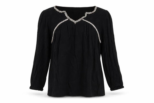 F&F Womens Black Colourblock  Basic Blouse Size 8