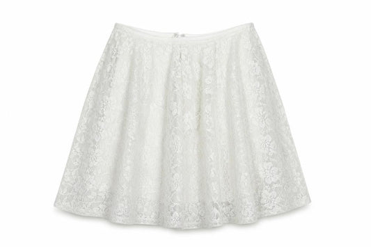 Miss Selfridge Womens Grey  Lace Skater Skirt Size 10