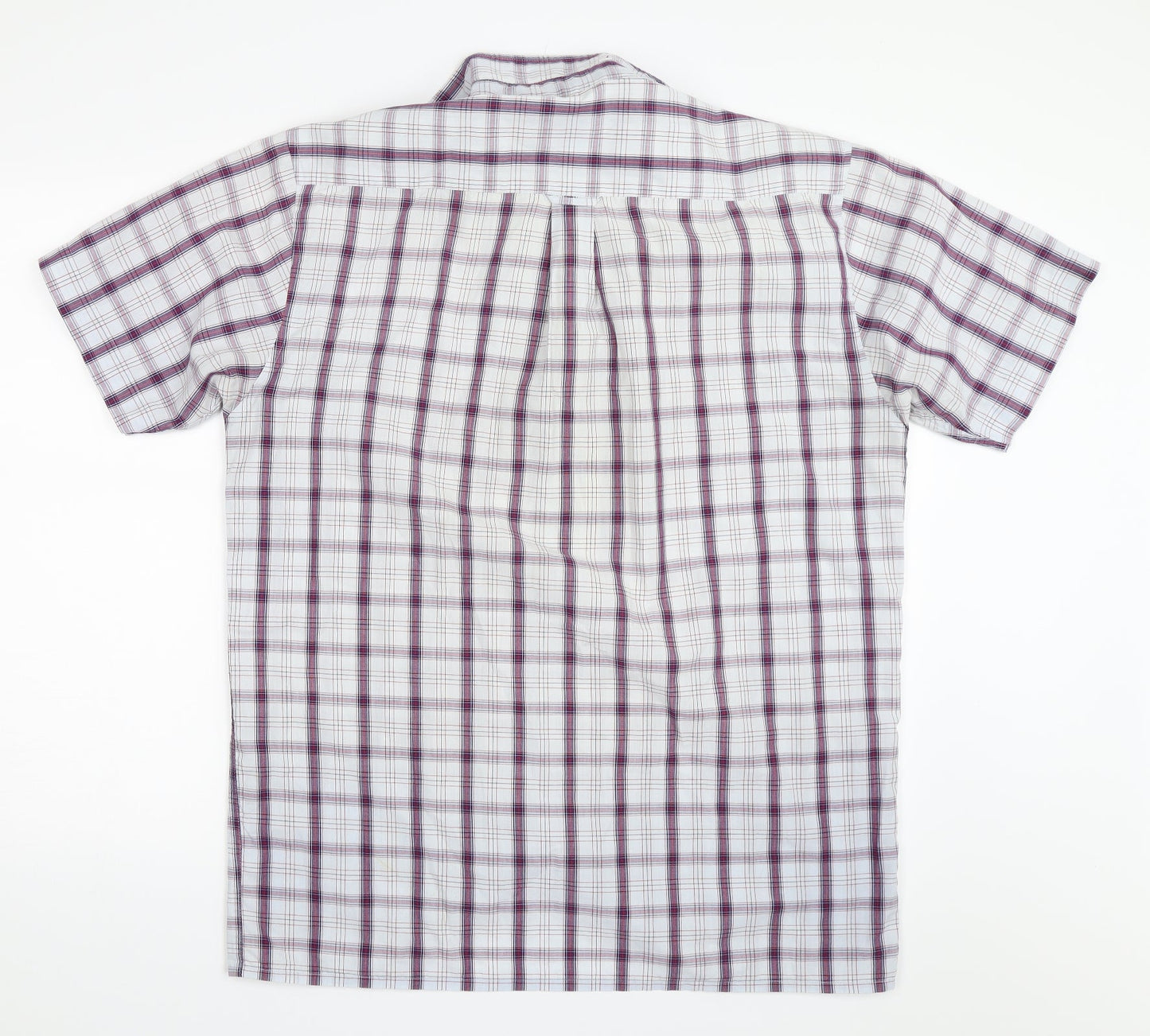 Academy Mens White Check   Button-Up Size M