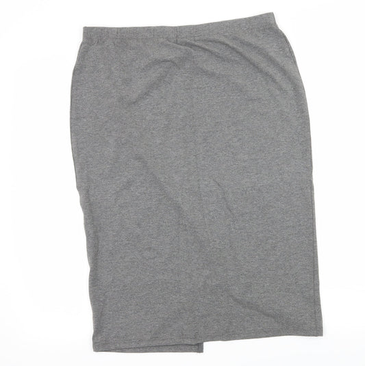 Just Fab Womens Grey  Jersey Straight & Pencil Skirt Size XL