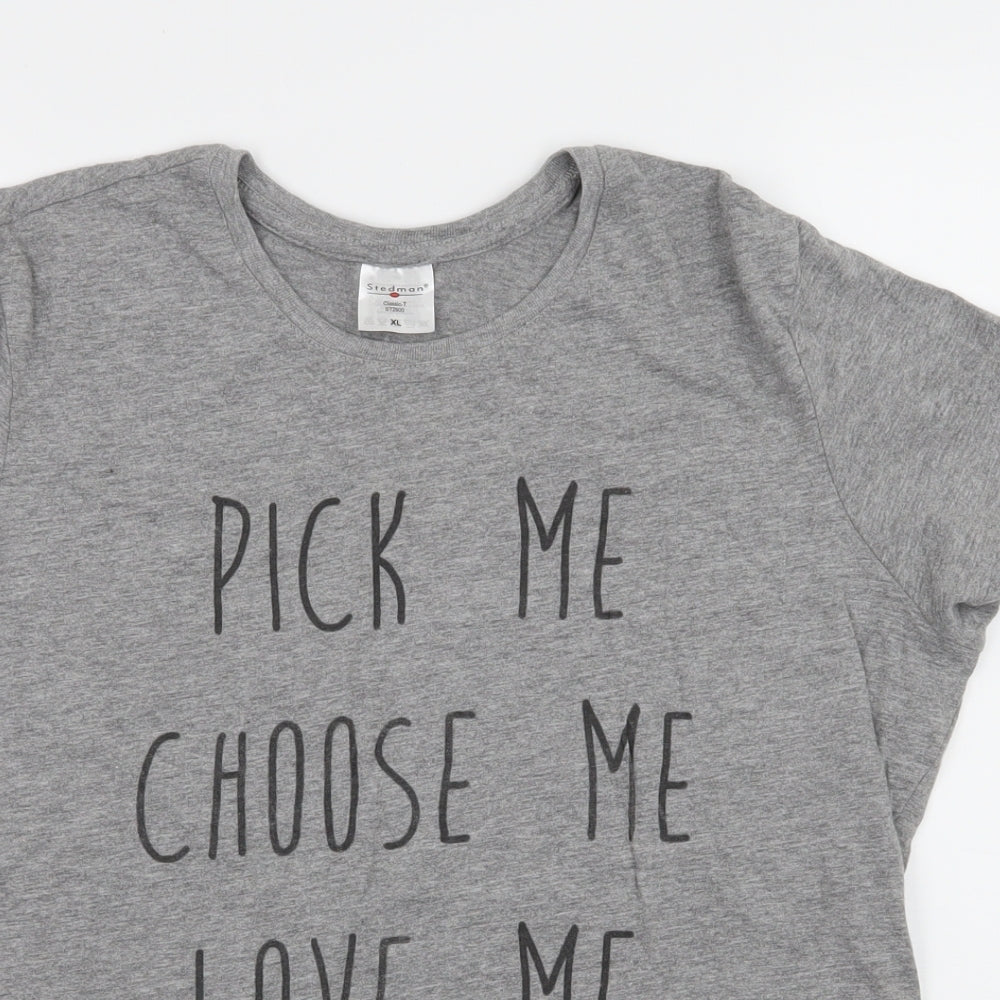 Stedman Womens Grey  Jersey Basic T-Shirt Size XL  - Slogan