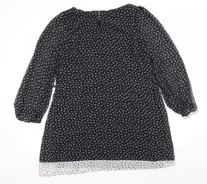 Back view of Atmosphere women’s black chiffon a-line, size UK 16