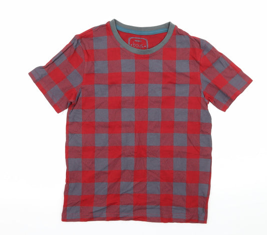PEP & CO Boys Red Check Jersey Basic T-Shirt Size 9-10 Years