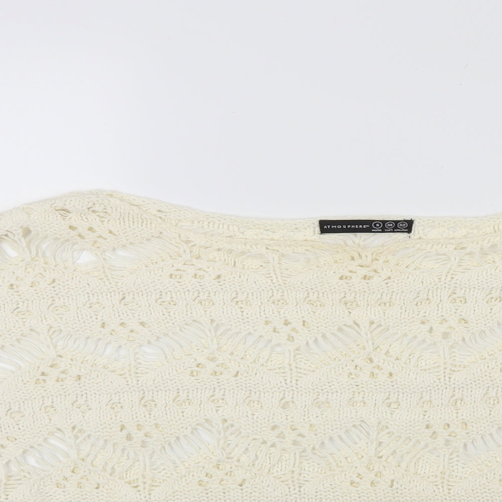 Atmosphere Womens White  Knit Pullover Jumper Size 6