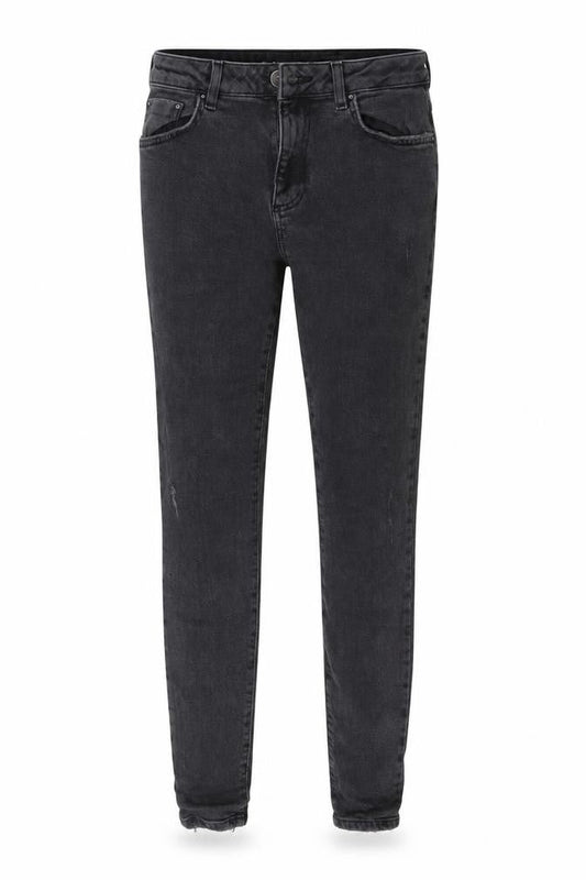Front view of Marks & Spencer women’s black denim skinny jeans, size UK 12, 27-inch leg