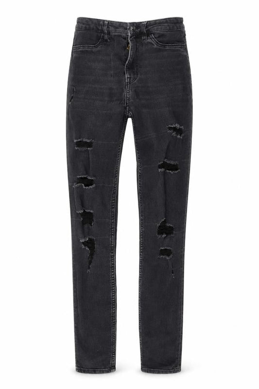 Front view of Divided women’s black denim skinny jeans, size UK 6, 26-inch leg