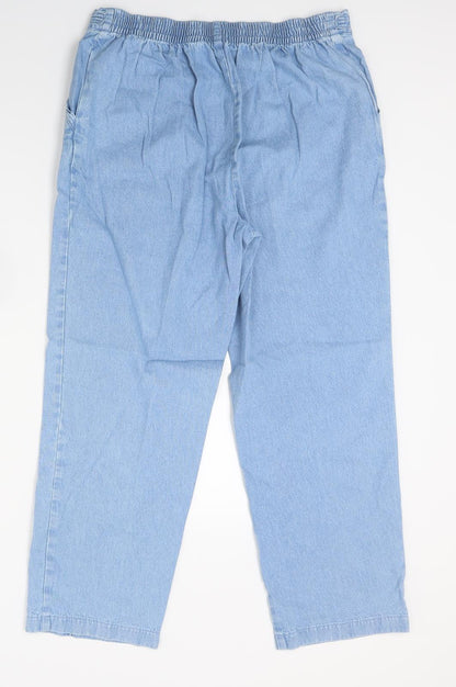 Back view of Marks & Spencer women’s blue denim jegging jeans, size UK 14, 24-inch leg