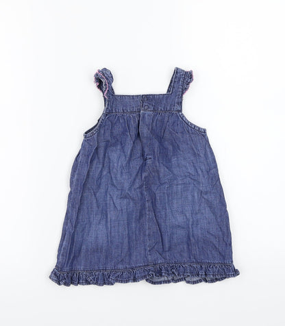 Back view of H&M girls’ blue a-line, size 6-9, months
