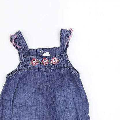 Close-up detail of H&M girls’ blue a-line, size 6-9, months