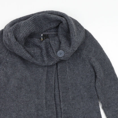 Close-up detail of Topshop women’s grey jumper, size UK 6