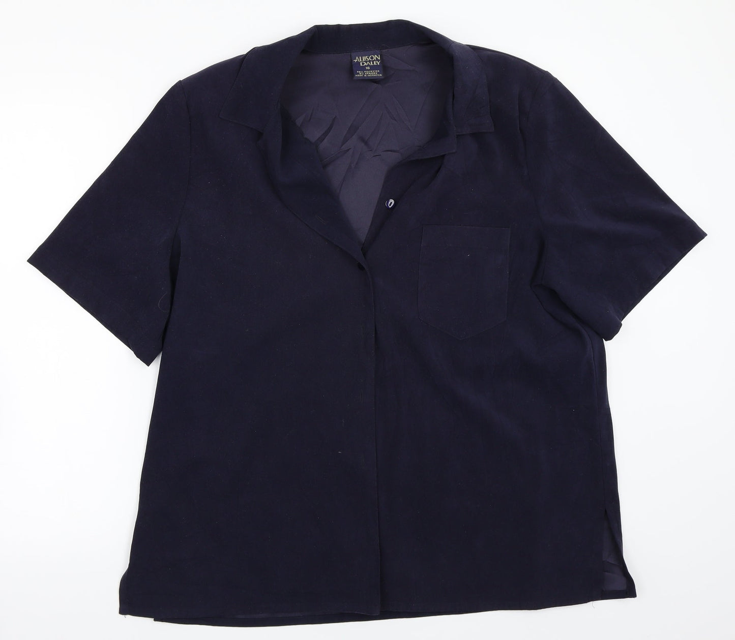 Allison Daley Womens Blue   Basic Button-Up Size 16