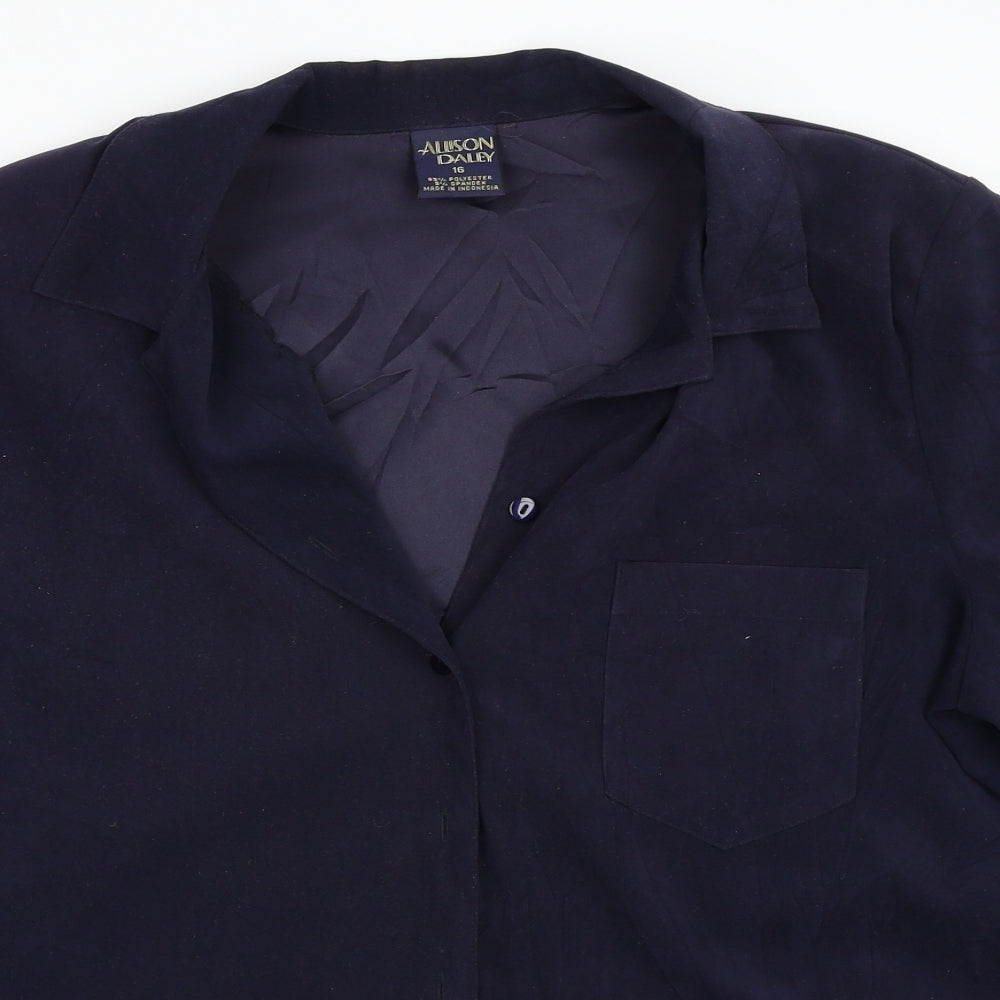 Allison Daley Womens Blue   Basic Button-Up Size 16