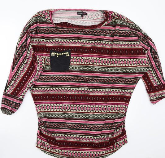 Front view of Urban Outfitters women’s pink striped jumper, size L