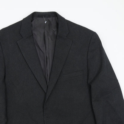 Close-up detail of Greenwoods men’s grey jacket suit jacket, size 42