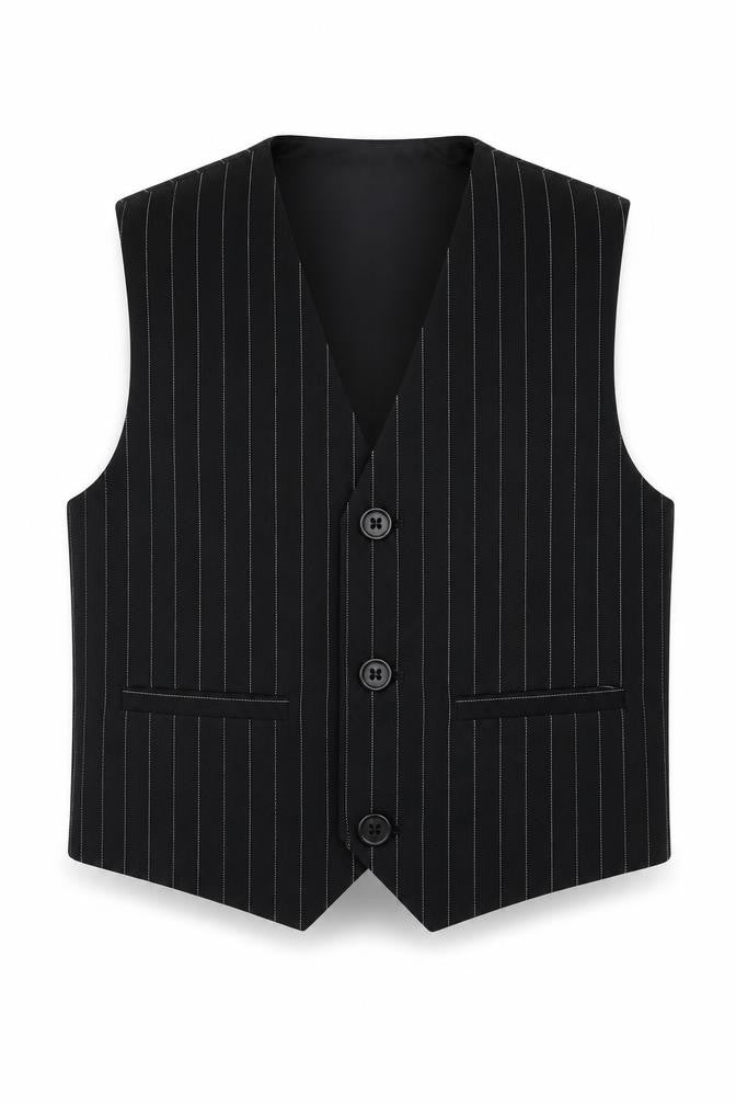 EST Boys Black Striped  Jacket Waistcoat Size 3 Years