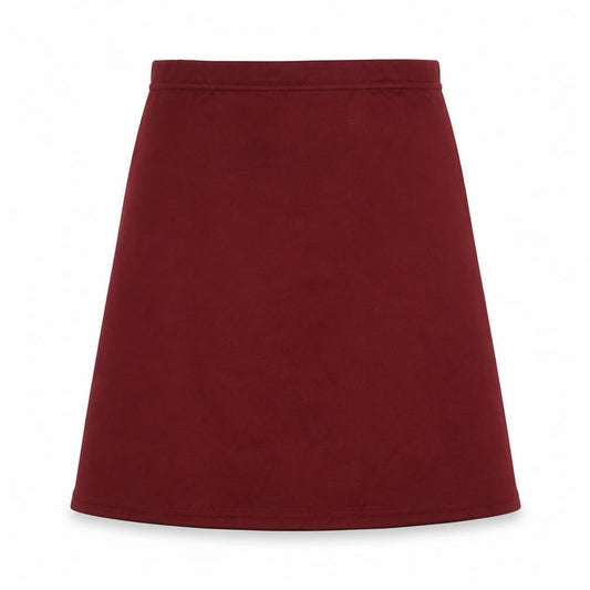 Front view of PRETTYLITTLETHING women’s red a-line skirt, size UK 4