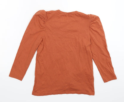 Back view of Mango women’s brown basic t-shirt, size XS