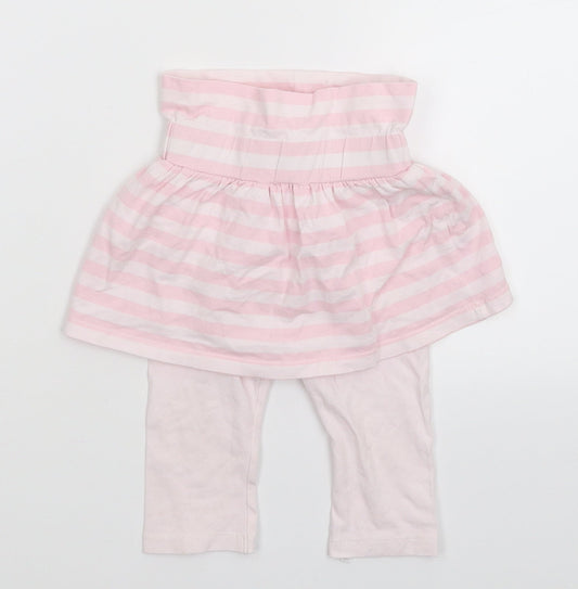 M&Co Girls Pink Striped  Flare Skort Size 6-9 Months