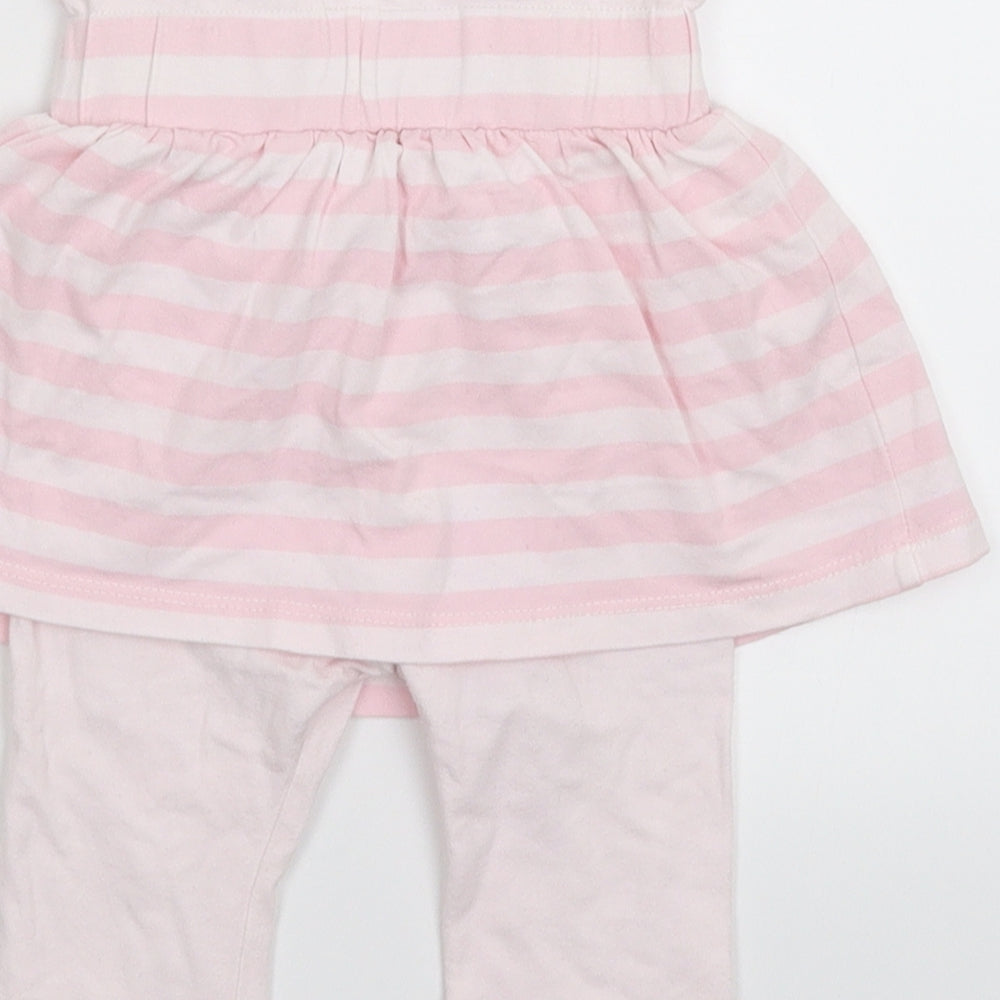 M&Co Girls Pink Striped  Flare Skort Size 6-9 Months