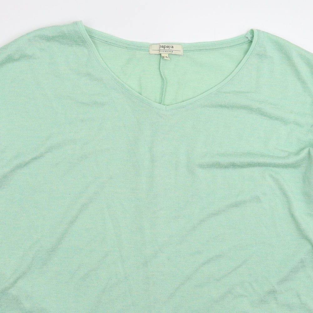 Papaya Womens Green  Knit Pullover Jumper Size 14