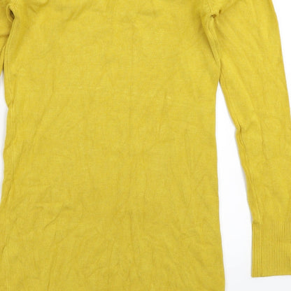 Whoo Womens Yellow  Knit Pullover Jumper Size 10