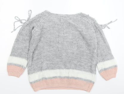 Back view of Quiz women’s multicoloured knit jumper, size S