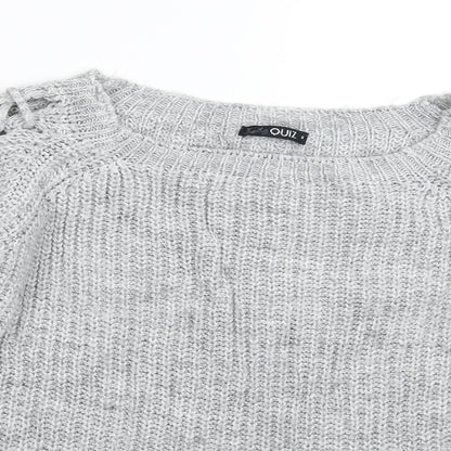Close-up detail of Quiz women’s multicoloured knit jumper, size S