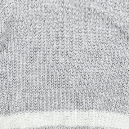 Brand and care label for Quiz women’s multicoloured knit jumper, size S