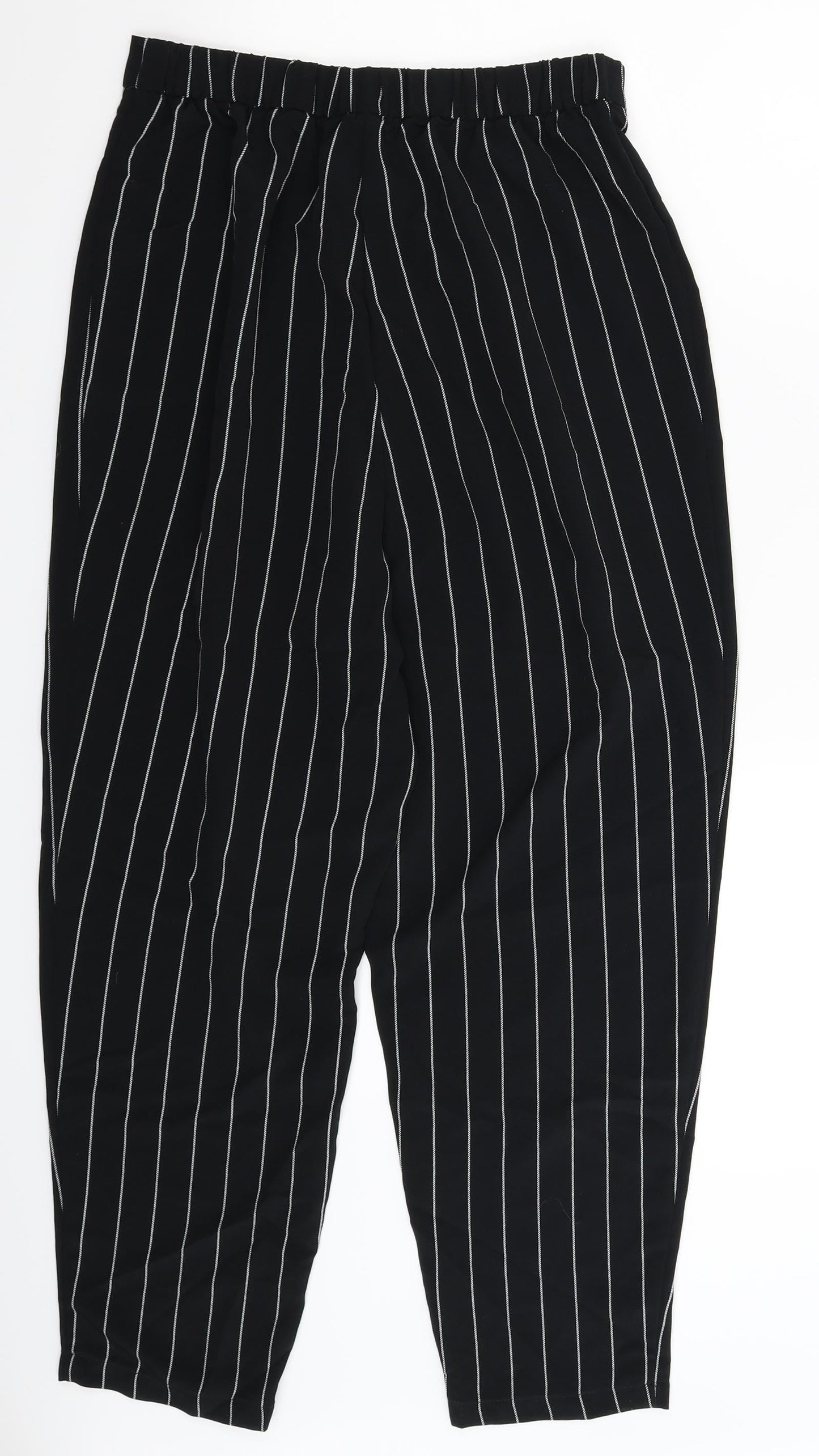 Divided Womens Black Striped  Trousers  Size 10 L25 in