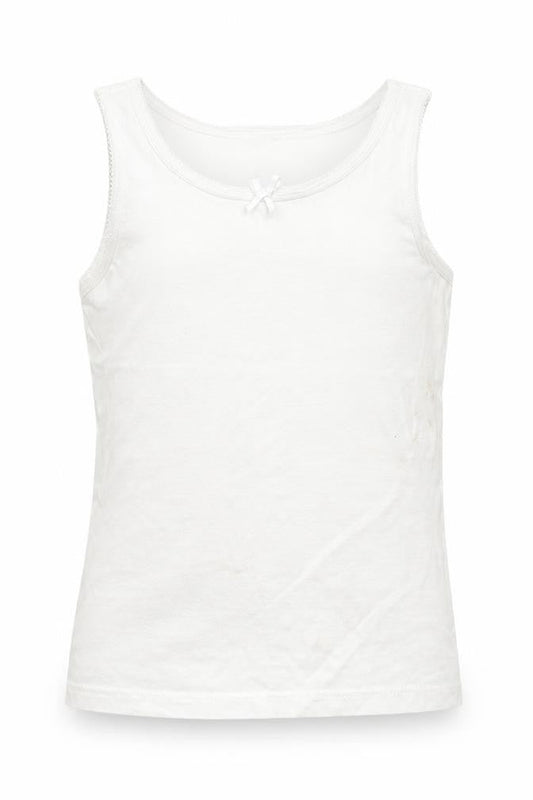 George Girls White   Basic Tank Size 7-8 Years
