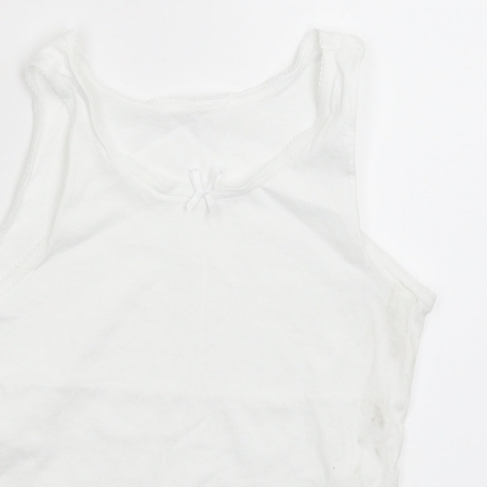 George Girls White   Basic Tank Size 7-8 Years