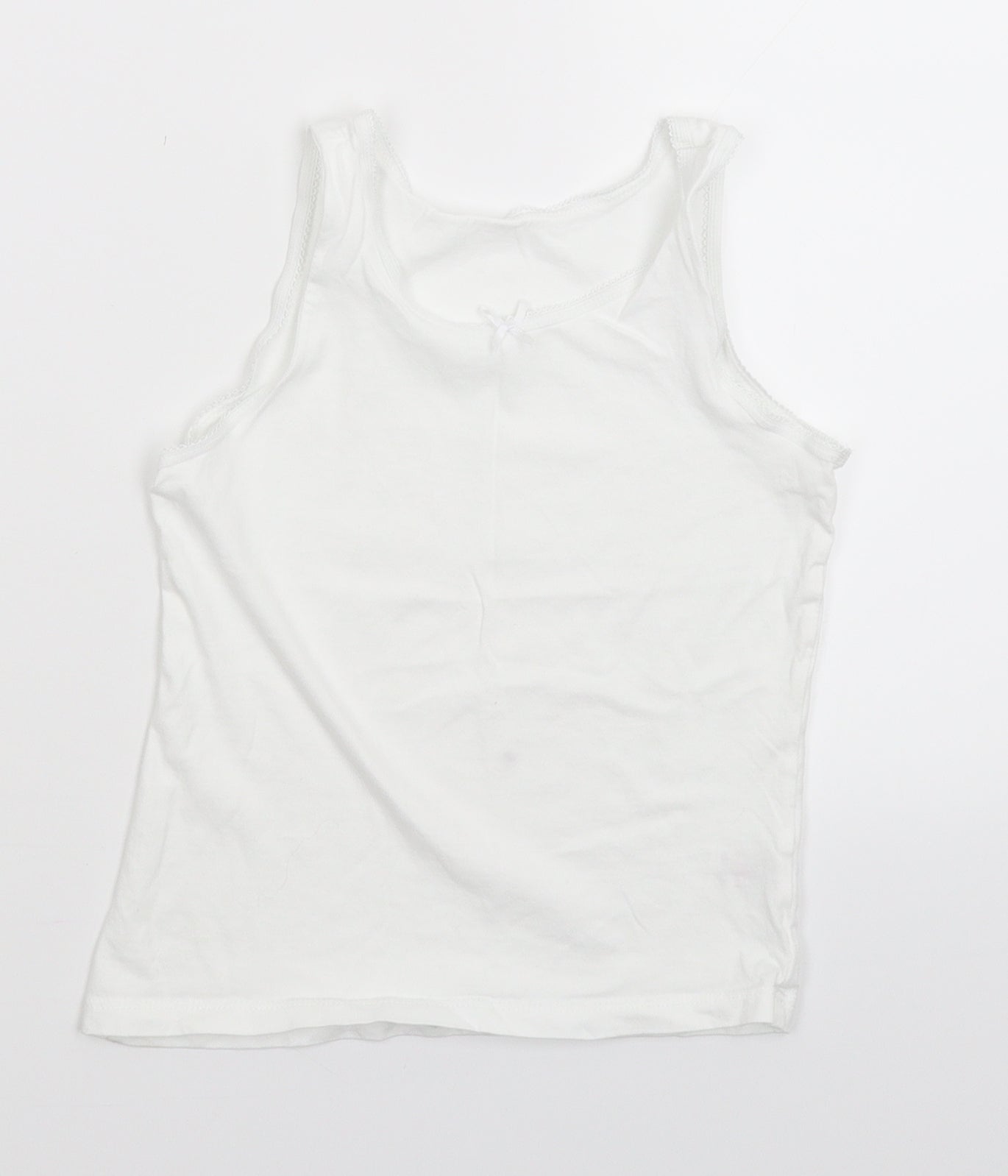 George Girls White   Basic Tank Size 7-8 Years