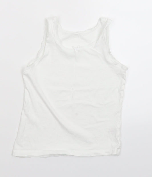George Girls White   Basic Tank Size 7-8 Years