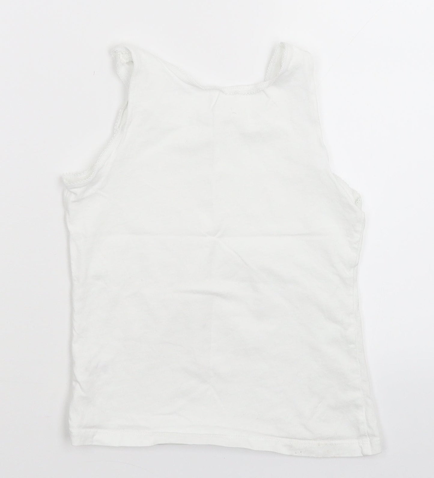 George Girls White   Basic Tank Size 7-8 Years