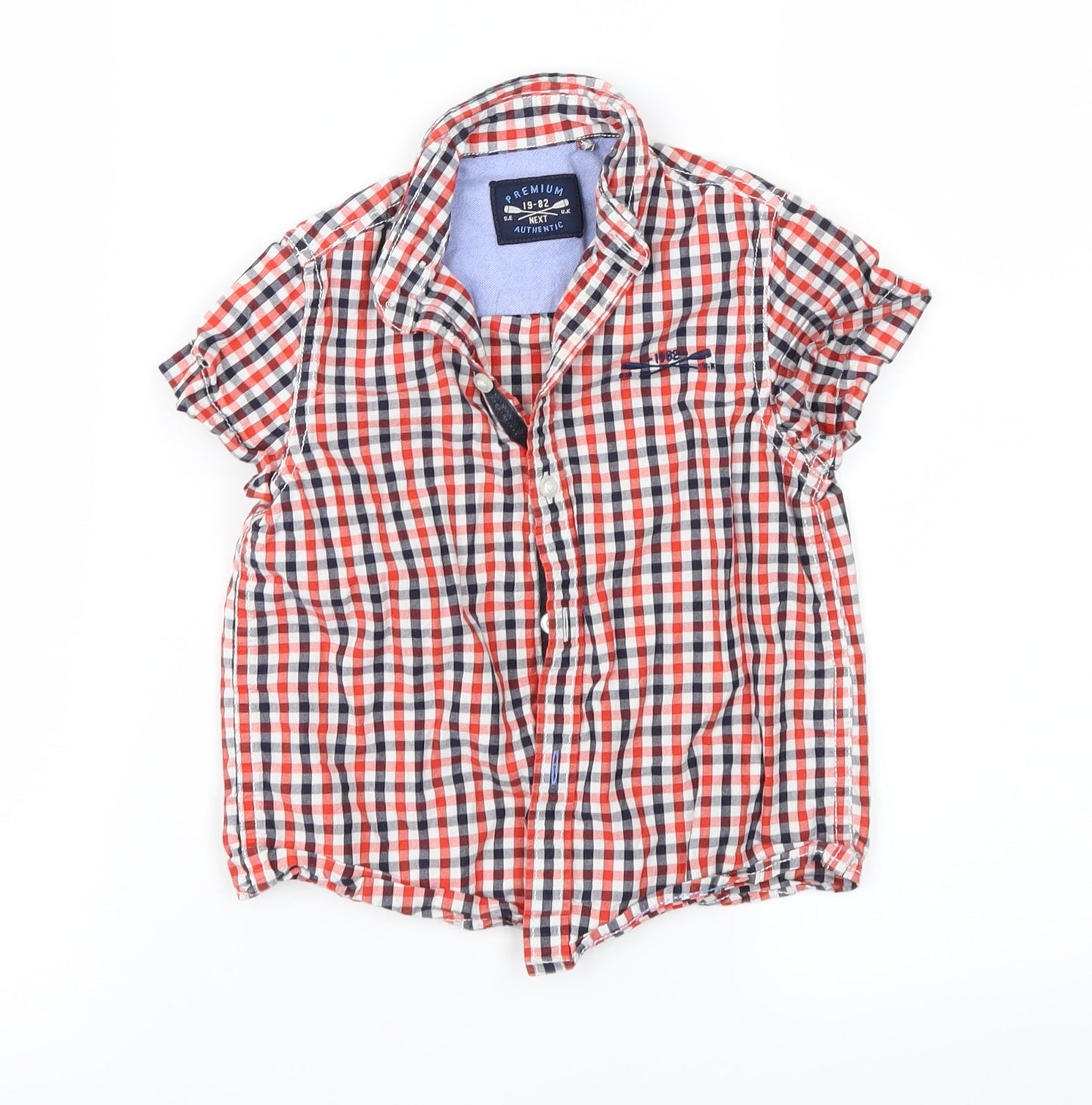 NEXT Boys Red Check  Basic Button-Up Size 4 Years