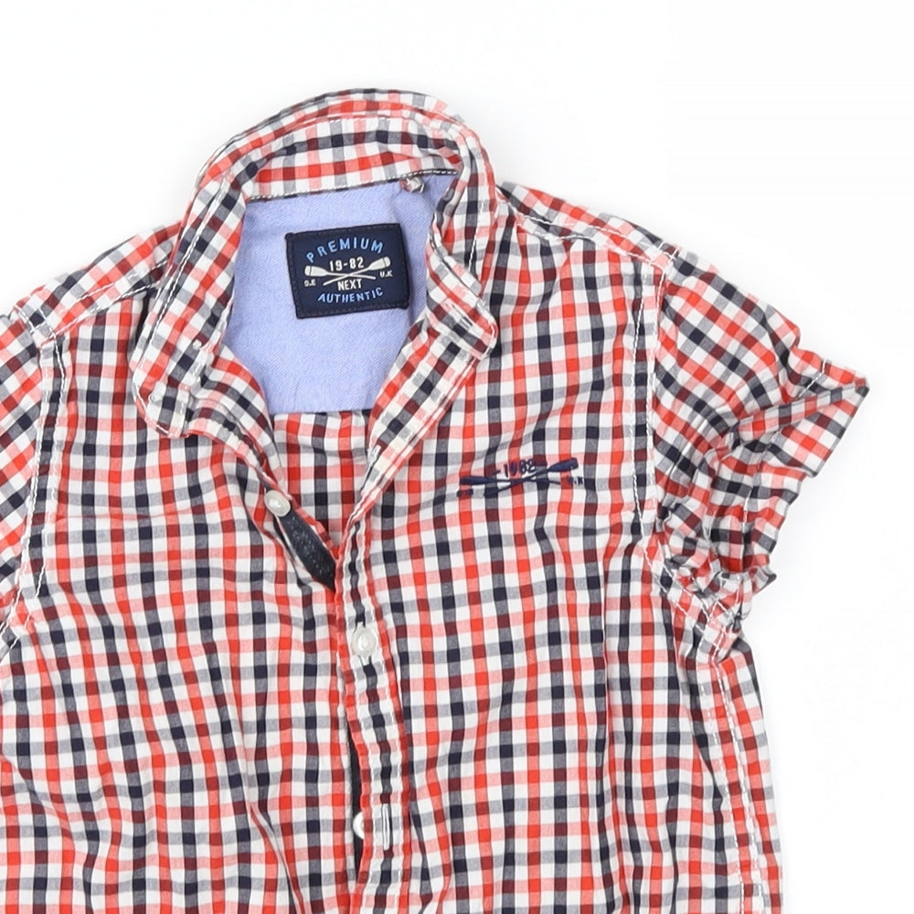 NEXT Boys Red Check  Basic Button-Up Size 4 Years
