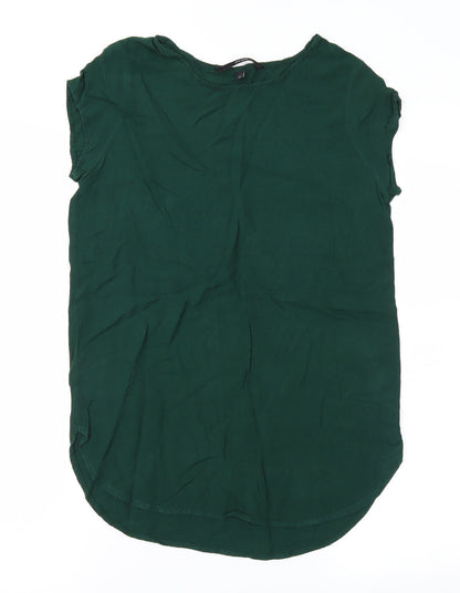 Additional front view of Vera Moda women’s green basic blouse, size UK 6