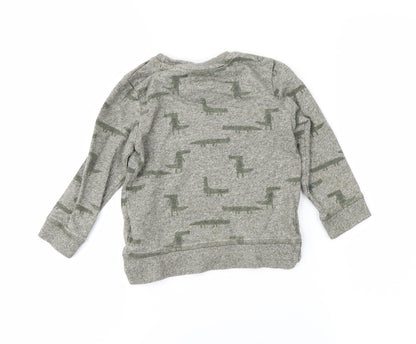 Back view of Mothercare boys’ green geometric basic casual, size 18-24, months