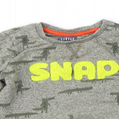 Close-up detail of Mothercare boys’ green geometric basic casual, size 18-24, months
