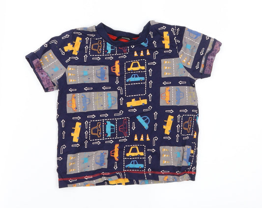 George Boys Blue Geometric  Basic T-Shirt Size 18-24 Months